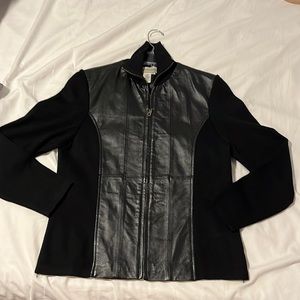 Coldwater Creek leather and sweater jacket